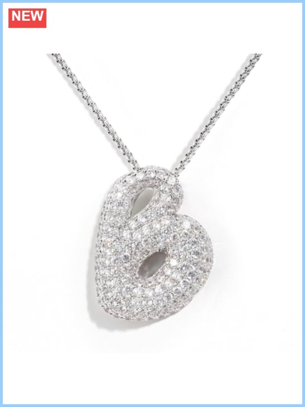 Personalized Bubble Letter Necklace 14k Gold Plated Cubic Zirconia Pendant